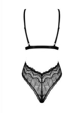 Isabellia Kanten Stringbody - Zwart - PlayForFun